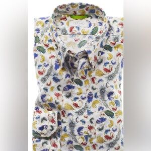 Eton Contemporary feather print button down shirt Size XL 44